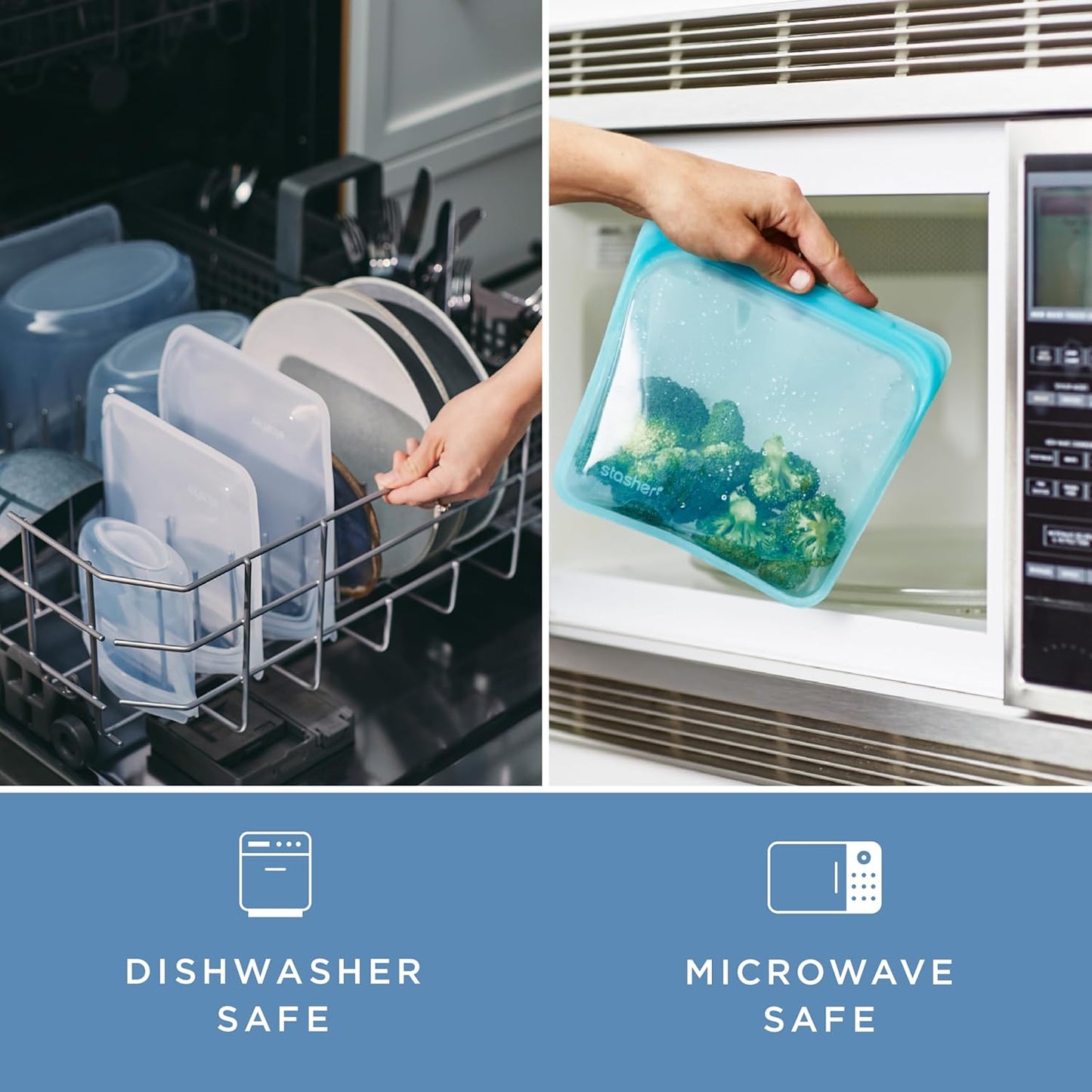 Stasher Premium Silicone Reusable Food Storage Sandwich Bag, Citrus, Microwave, Sous Vide, Dishwasher, Oven and Freezer Safe, BPA Free, Leak-free, Eco-friendly, 28 Oz