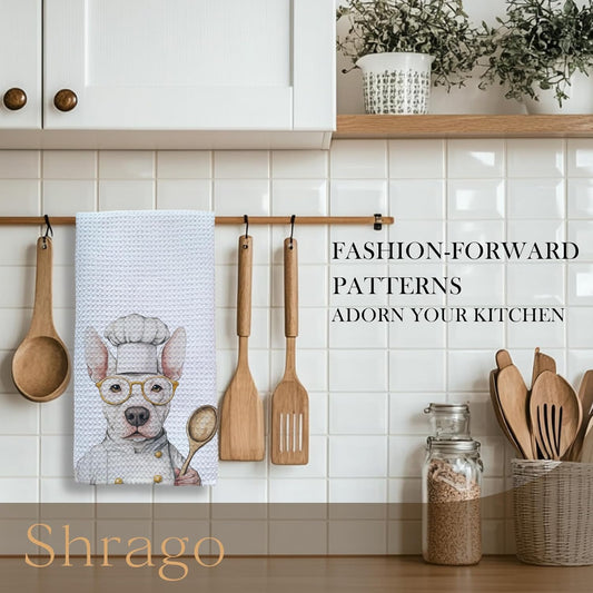 Funny Bull Terrier Dog Kitchen Towels, Bull Terrier Gifts for Women Dish Tea Towels for Kitchen, Dog Lovers Mom Dad Owner Gifts Decorative Hand Towels, 16x24 Inch