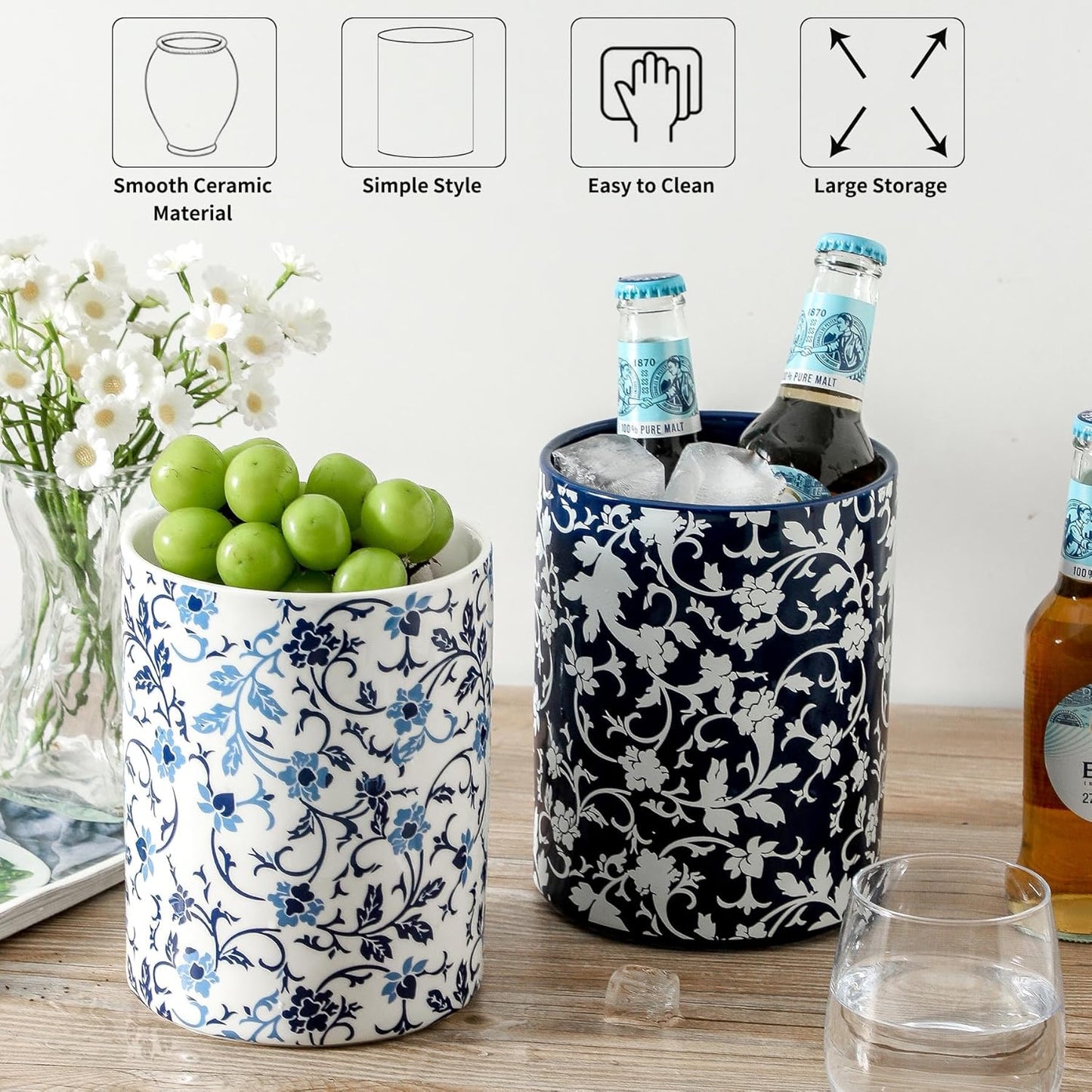 kitchen tool holder,kitchen spatula holder-extra large utensil holder,utensil holder ceramic apartment essentials(7.2in×6.2in)