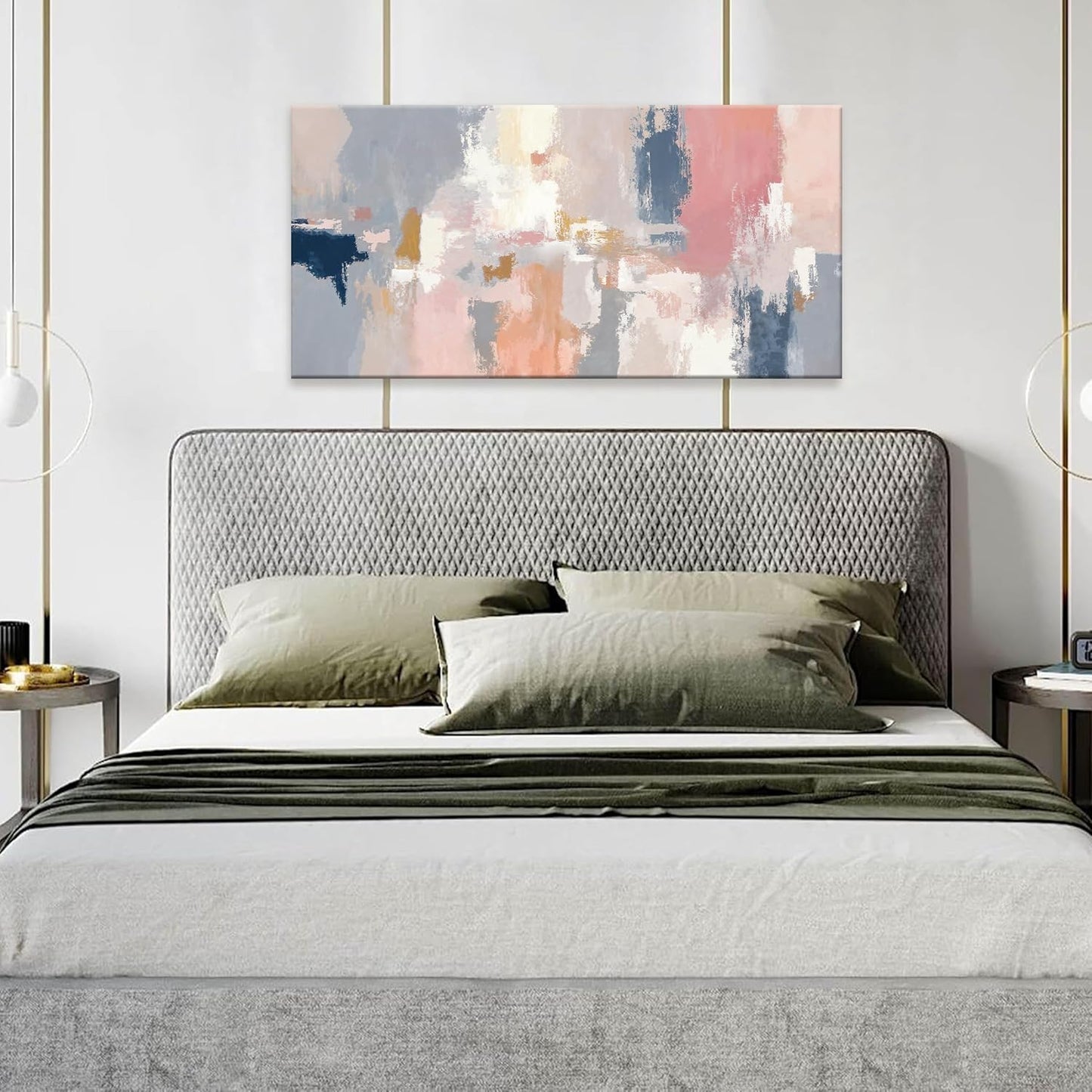 Pink And Gray Abstract Wall Art Decor Modern Artwork Decorations Canvas Prints Pictures For Bedroom Wall Decor Living Room Apartment Kitchen Bathroom Home Wall Decor 20x40 Inch