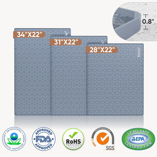 BALEINE 28''×22'' Under Sink Mat, Waterproof Food Grade Silicone Undersink Mat, Cabinet Shelf Drip Tray, Under Sink Liner for Kitchen, Bathroom (Blue)