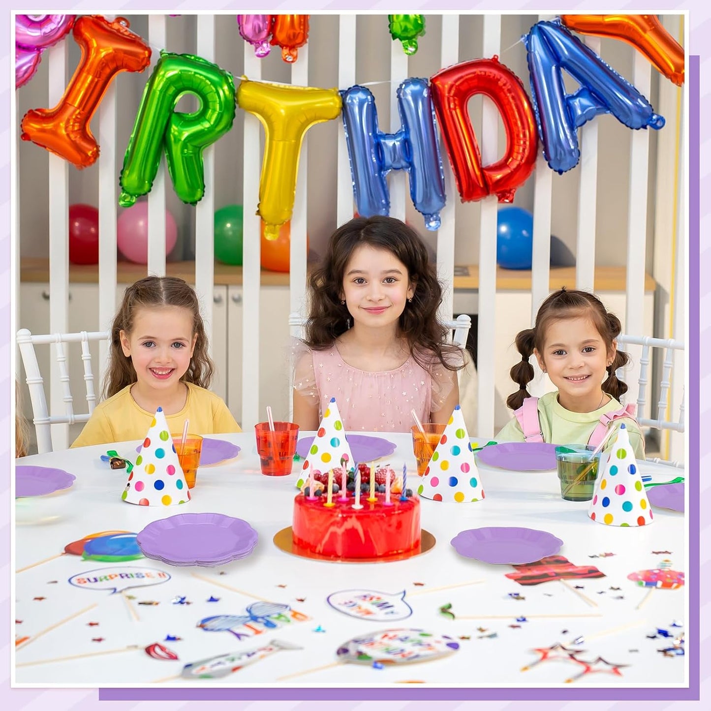 30pcs Purple Paper Plates, 7 in Scalloped Purple Dessert Cake Plates Cute Lavender Plate Disposable Party Plate for Weeding, Birthday, Baby Shower