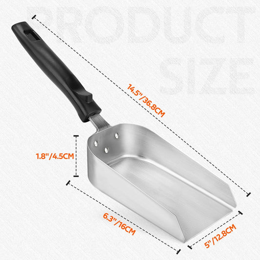 onlyfire Stainless Steel Food Mover for Flat Top, Multi-Purpose Grill Scoop Griddle Spatula Smash Burger Food Shovel for Stiring Fry, Cooking and Moving Food, Grilling Tool BBQ Accessories, 5“ 