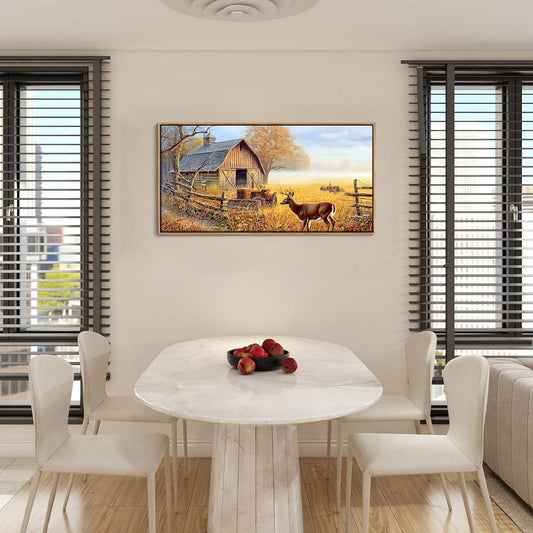 JEAWA Animal Canvas Wall Art Decor - Deer Canvas for Wall Decor,Farm Artwork Decor, Large Framed Wall Art for Living Room Bedroom, 20x40 IN