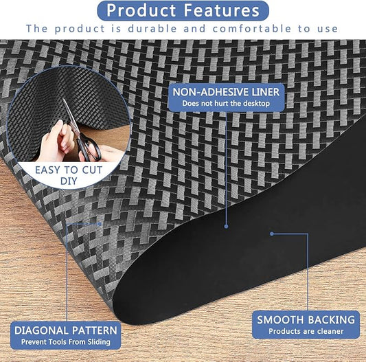 HooTown Shelf Liner Kitchen Cabinet Drawer Mats 23.6 Inch Wide x 78.7 Inch Long, Non Slip EVA Plastic Water Resistant Pad for Bathroom Drawers, Shoe Shelves, Under Sink, Black