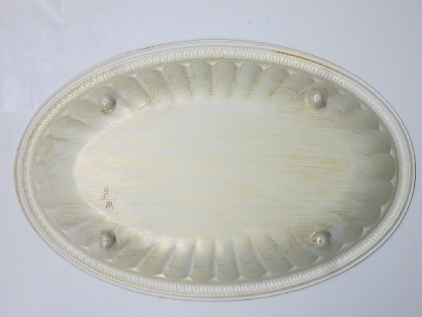 GAC Italian Hand Painted 'Country Flowers' Decorative Oval Serving Platter - Serving Tray, Decorative Plate - Brass - Limited Edition 12"