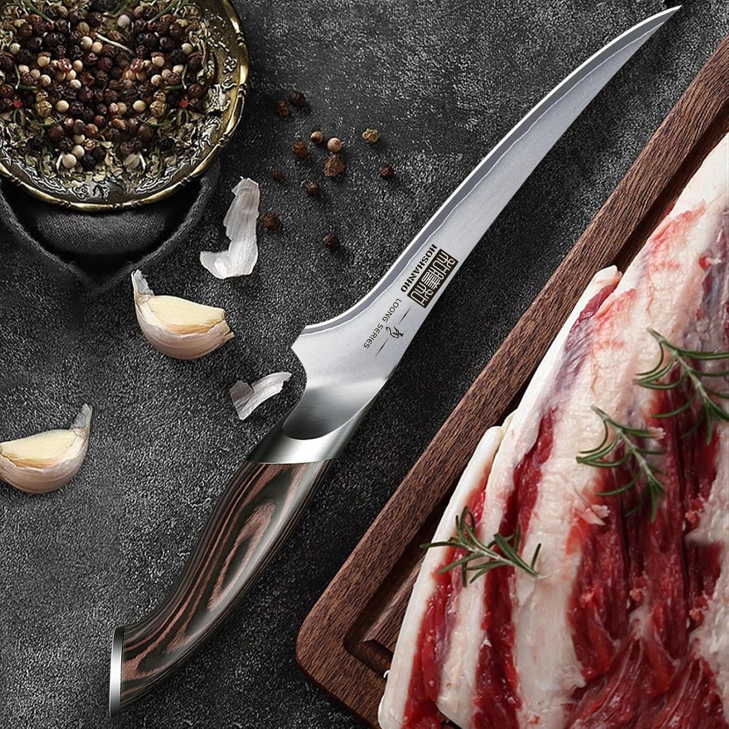 HOSHANHO Fillet Knife 7 Inch, Super Sharp Boning Knife in High Carbon Stainless Steel, Professional Japanese Fish Knives for Meat Poultry Cutting