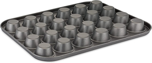 husMait Premium Quality Mini-Muffin Pan, Baking Sheet, and Cooling Rack. For Baking Mini Cupcakes, Muffins, Bite Size Tarts, Cookies. Non-Stick, Dishwasher Safe, Oven Safe (Set of 2 Muffin Pan)