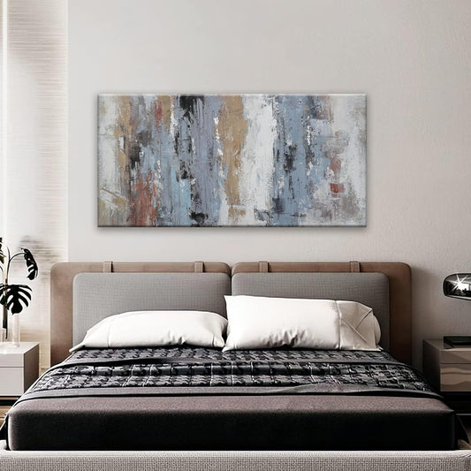 YISXINOAG Colorful Abstract Canvas Art Wall Decor Painting Home Wall Decor 20x40 Inch Decorations Blue Brown And White Wall Art Office Decor Colorful Canvas Picture Artwork For Bedroom Kitchen