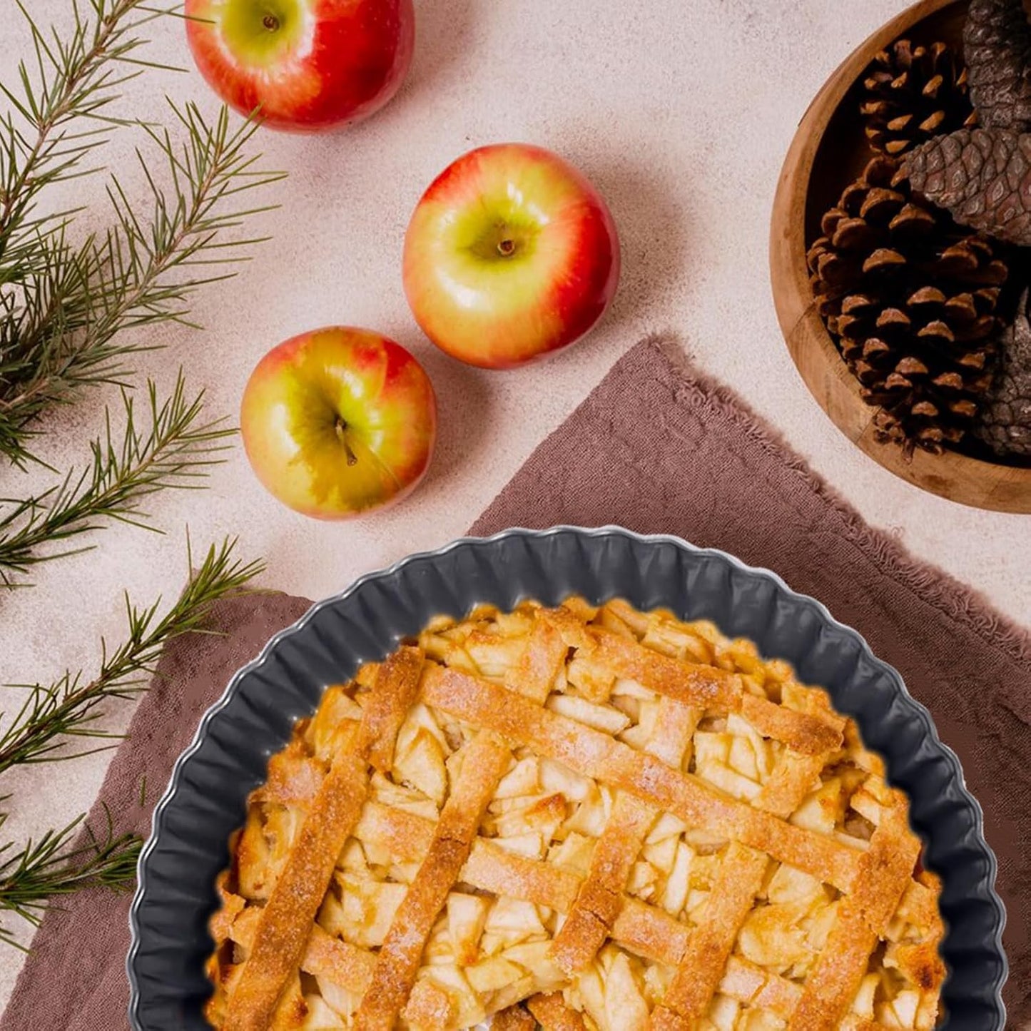 9 Inch Fluted Tart Pan Fruit Pie Pans With Removable Base Nonstick Coating Tarts Molds for Baking Supply For Pizza Tartlet Cake Quiche