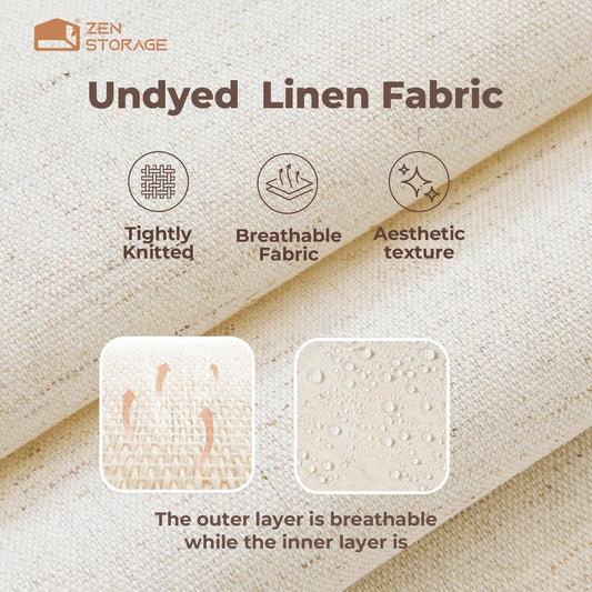 Cotton Linen Drawer Organizer for Baby Clothes, 12Pack Foldable Nursery Dresser Divider, Multi-Size Set Dresser Drawer Organizer for Nursery, Bedroom and Closet, Beige