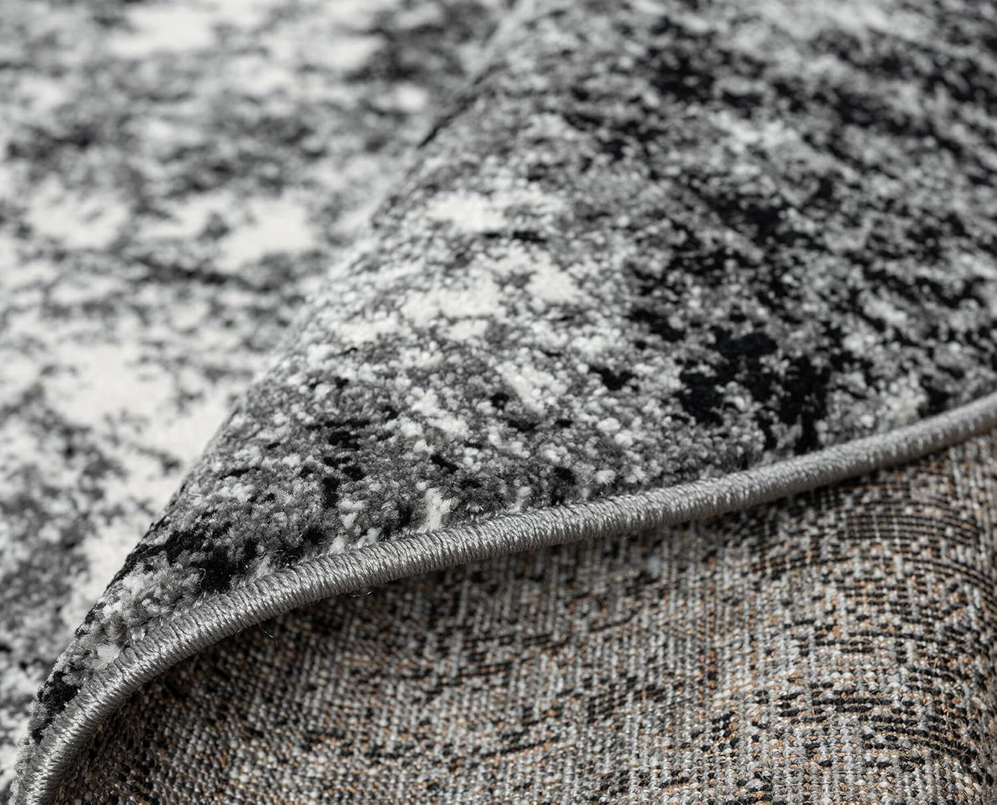 Keen Home Design Area Rugs - 8ft Round Non-Shedding, Abstract Rugs for Kitchen, Living Room, Bedroom, Dining Room, Entryway - Size: 7'10" Round, Abstract Black