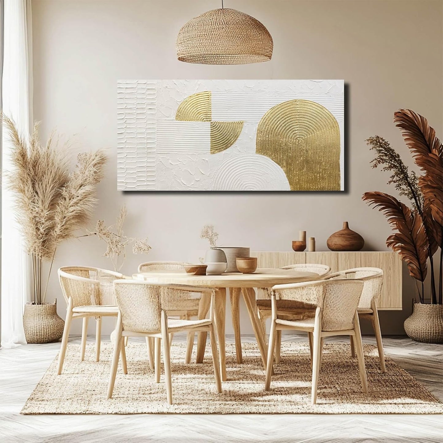 VAYIMDH Textured Canvas Wall Art Line Wall Paintings Modern Wall Decor 24"x48" Office Wall Decorations Wall Pictures for Bedroom