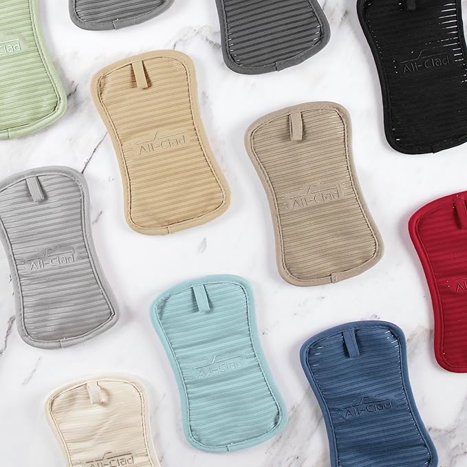 All-Clad Premium Pot Holder & Hot Pad: Heat Resistant to 500 Degrees - 100% Cotton, 10"x6.25" Hot Pad for Kitchen and Barbeque, (2-Pack), Almond