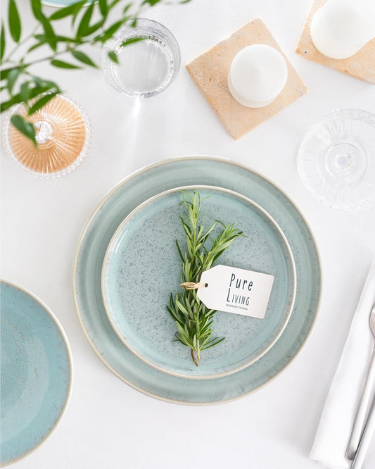 Stoneware Coffee Mugs Set of 2, Stylish Coffee Mug Set modern beige-blue, 14.5 Oz Coffee Cups Ceramic, Dishwasher and Microwave Safe Mug, Solid Ceramic Mug, Mediteran Coffee Cup Set, Large