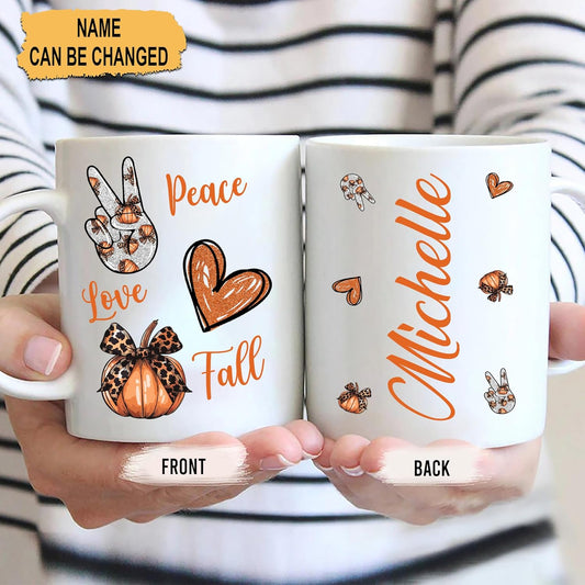 Hyturtle Personalized Fall Autumn Mug Gifts - Pumpkin Spice - Custom Name Coffee Cup Ceramic Mug 11oz 15oz - Autumn Gifts - Fall Thanksgiving Decor Gift - Birthday Christmas