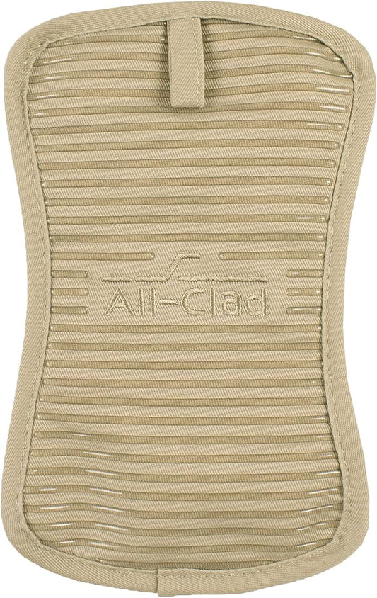 All-Clad Premium Pot Holder & Hot Pad: Heat Resistant to 500 Degrees - 100% Cotton, 10"x6.25" Hot Pad for Kitchen and Barbeque, (1-Pack), Cappuccino