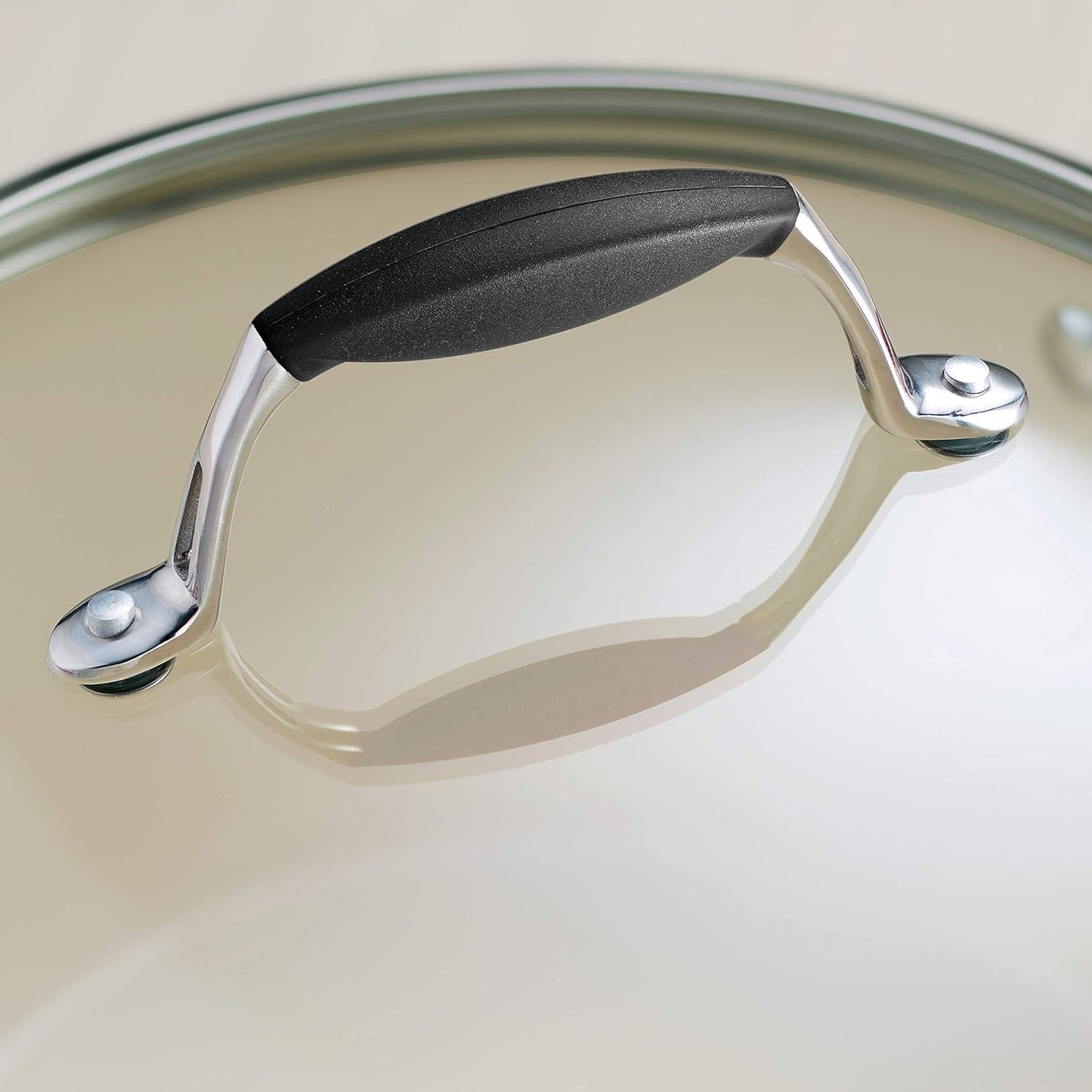 Tramontina Gourmet Ceramica Deluxe Aluminum Deep Skillet with Lid, Non Stick Frying Pan with Ceramic Interior, 11-inch, Metallic Black, Made in Italy