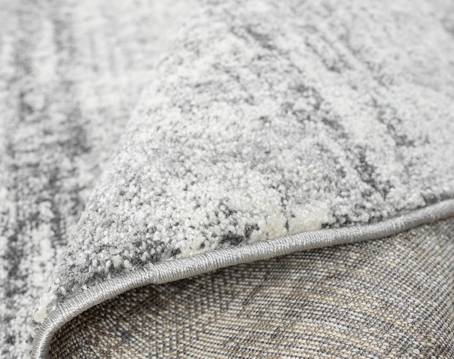 Keen Home Design Area Rugs - 5ft Round Non-Shedding, Abstract Rugs for Kitchen, Living Room, Bedroom, Dining Room, Entryway - Size: 5'3" Round, Abstract Cream/Grey