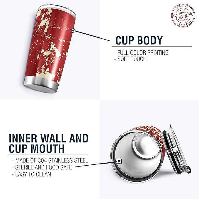 Kappa Alpha Psi Fraternity Paraphernalia - Official Vendor - 20 oz Stainless Steel Insulated Sublimation Tumbler - Kappa