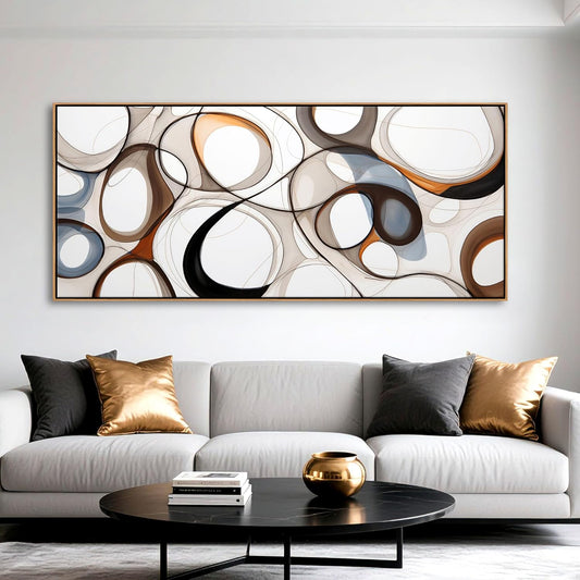 Large Modern Wall Art for Lving Room-Textured Abstract Canvas Wall Art Framed Artwork for Walls Bedroom Wall Decor Above Bed Brown and Blacke office Decorations