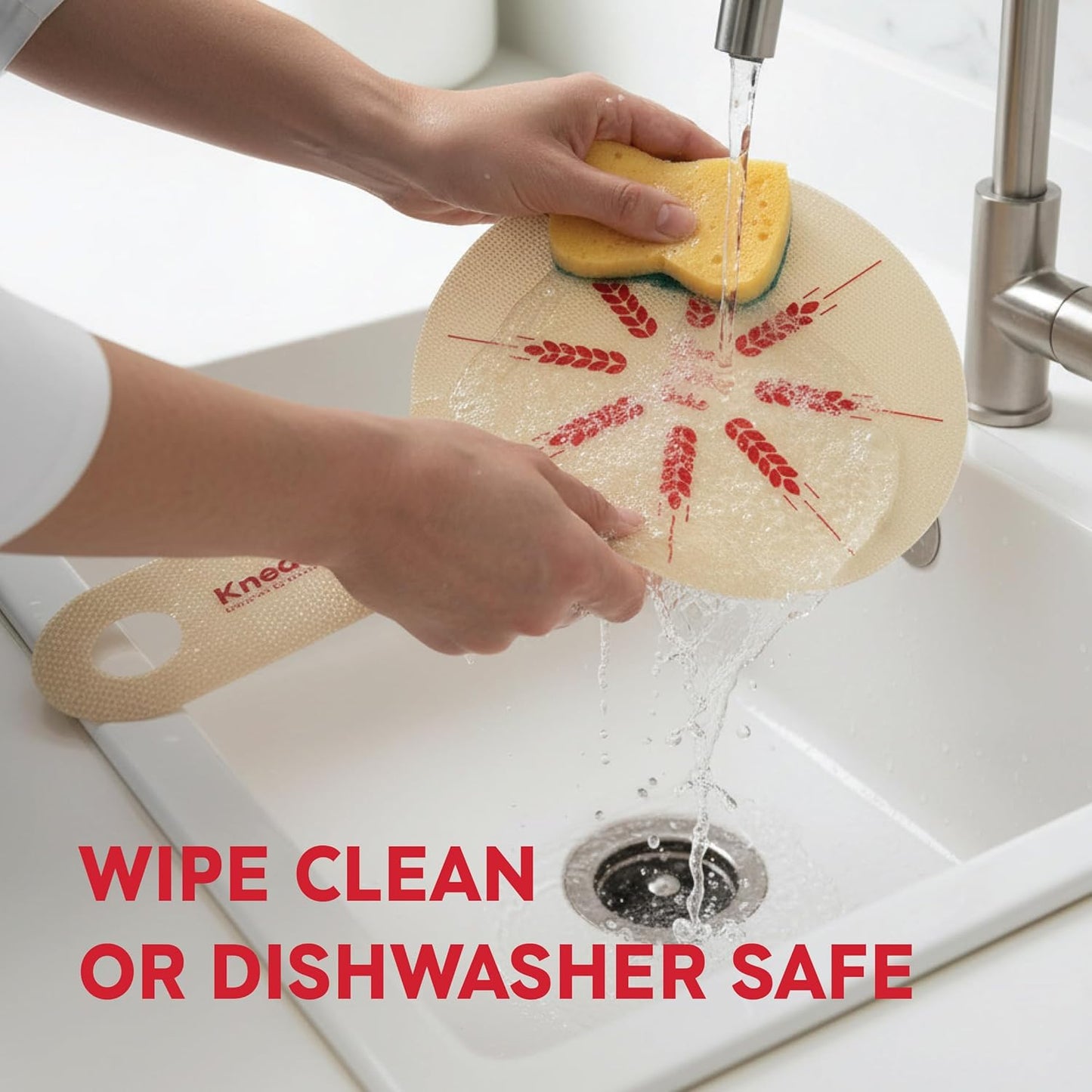 KneadAce Silicone Bread Sling Set Of 2 x Round with Long Handles, Nonstick&Reusable Easy-Lift Baking Mat Easy Clean Dutch Oven Liners, Sourdough Baking Supplies, Ideal As Gift For Bakers