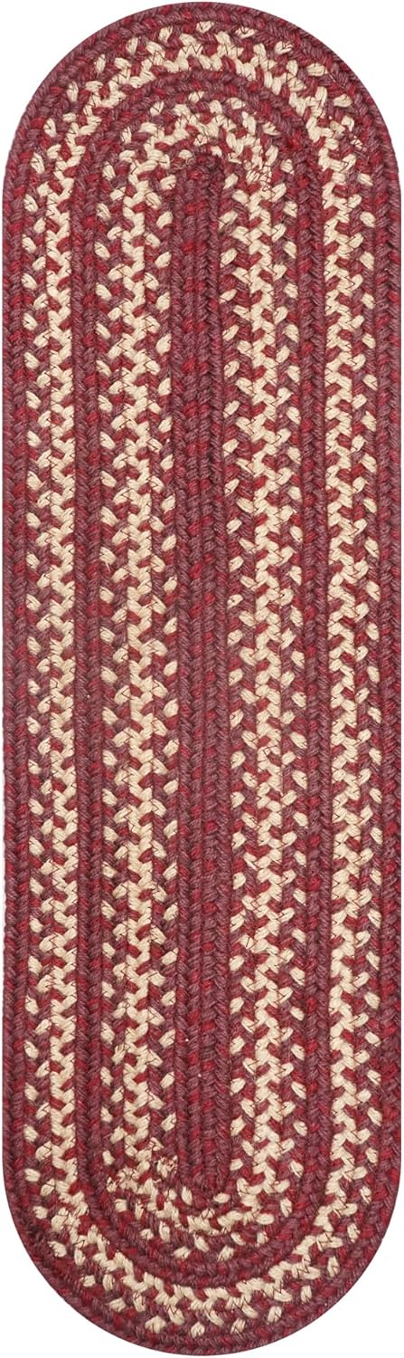 Autumn Maple Burgundy and Tan Oval Table Runner 8x28, Jute, Set of 2 - Rustic Primitive Decor for Dining Table, Easy to Clean