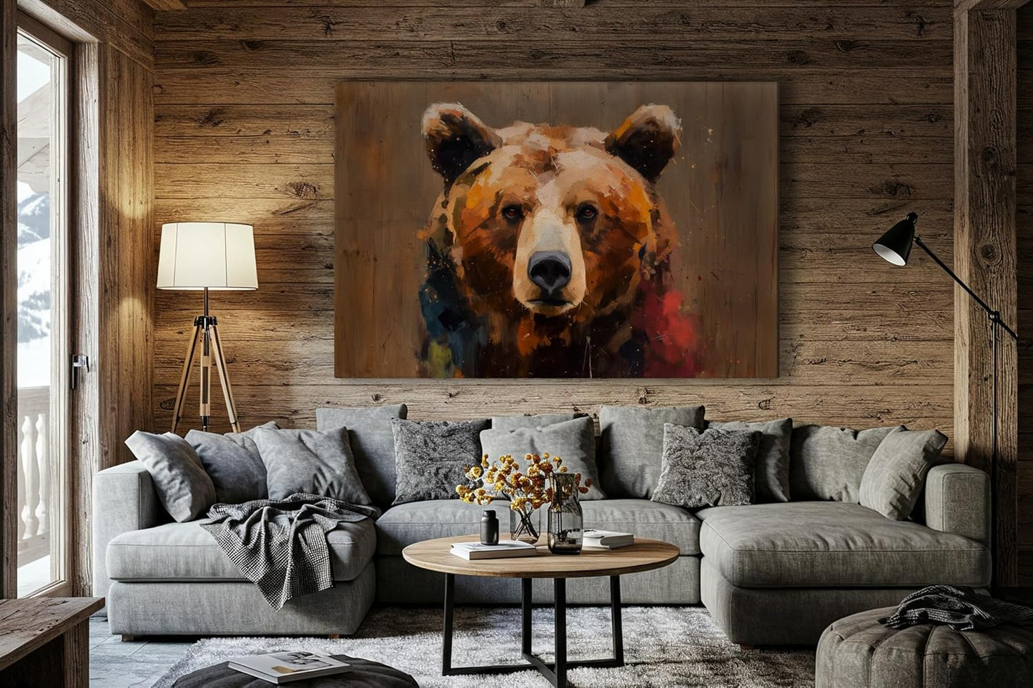 Wildlife Canvas Prints - Wild Animals Home Decor - Medium, Large, and Extra Large Wall Art for Living Room, Bathroom, Kitchen (Street Art Spirit, 31L" x 47W")