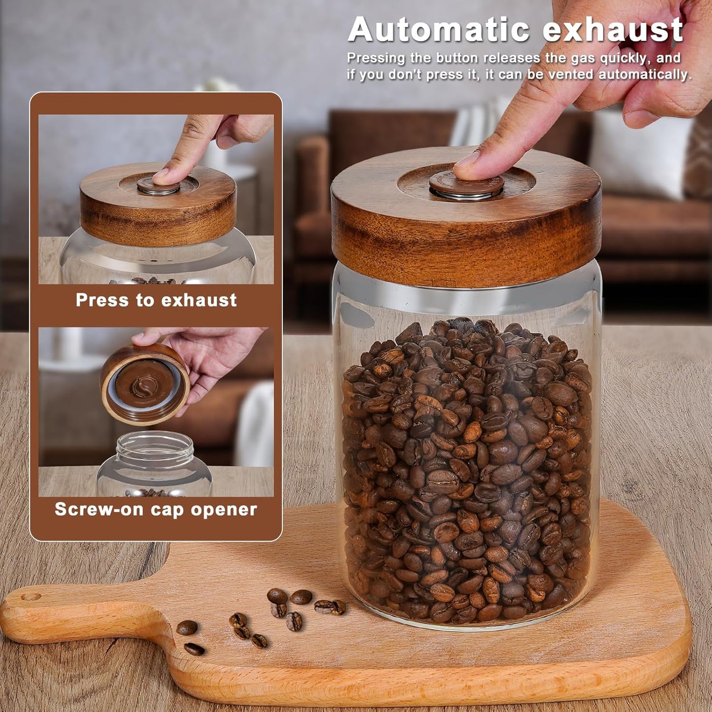 Glass Spice Jars Seasoning Containers Small Glass Jars with Lids Airtight Food Storage Canister for Kitchen Pantry Sugar Tea Coffee Bean Nuts Cookies Herbs Salt (30oz(900ml)*2 pack)