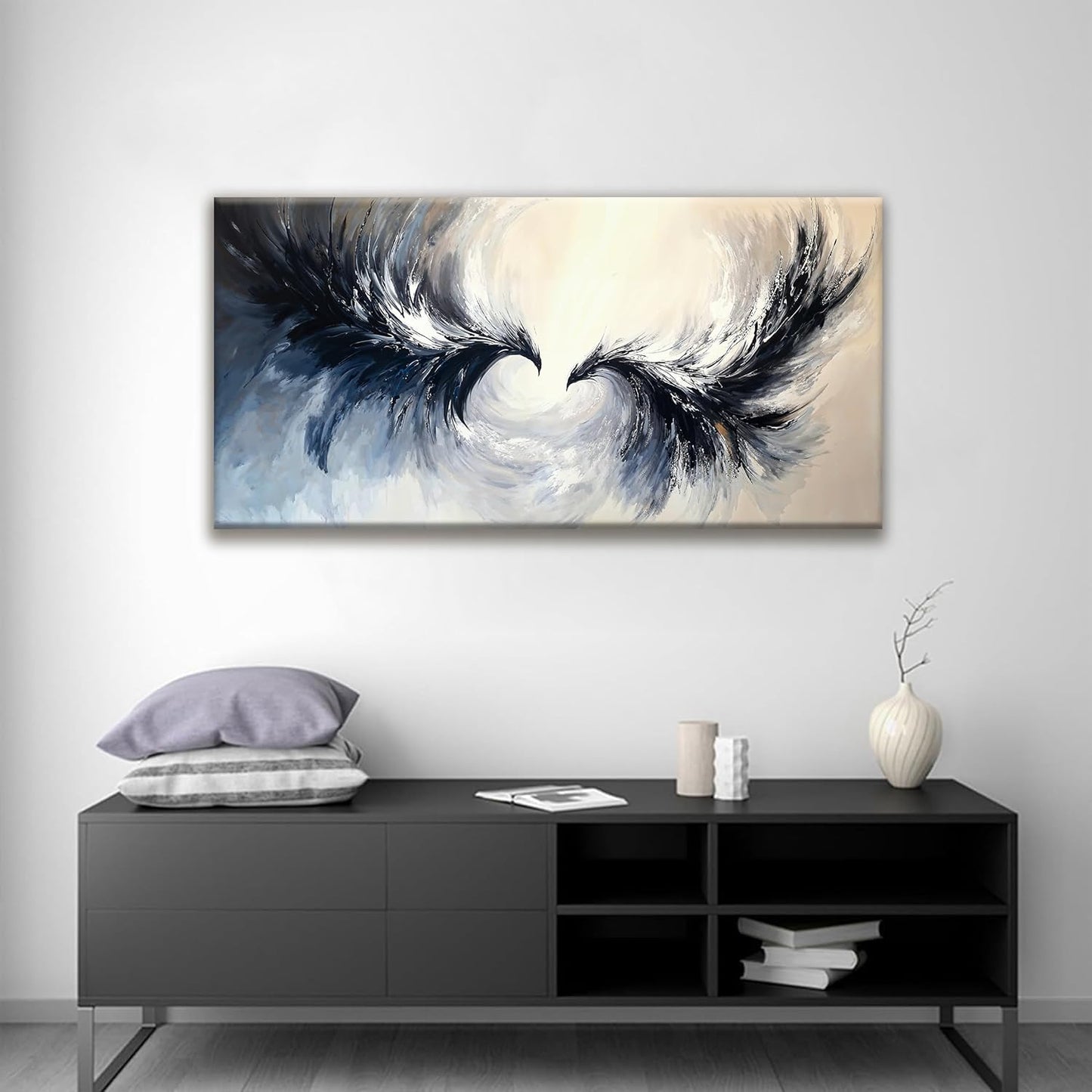 Suconvng Canvas Wall Art Decor Painting Abstract Flying Eagle Wall Art For Living Room Print Abstract Wall Decor Picture For Bedroom Home Office Artwork Ready To Hang 24 × 48 Inches