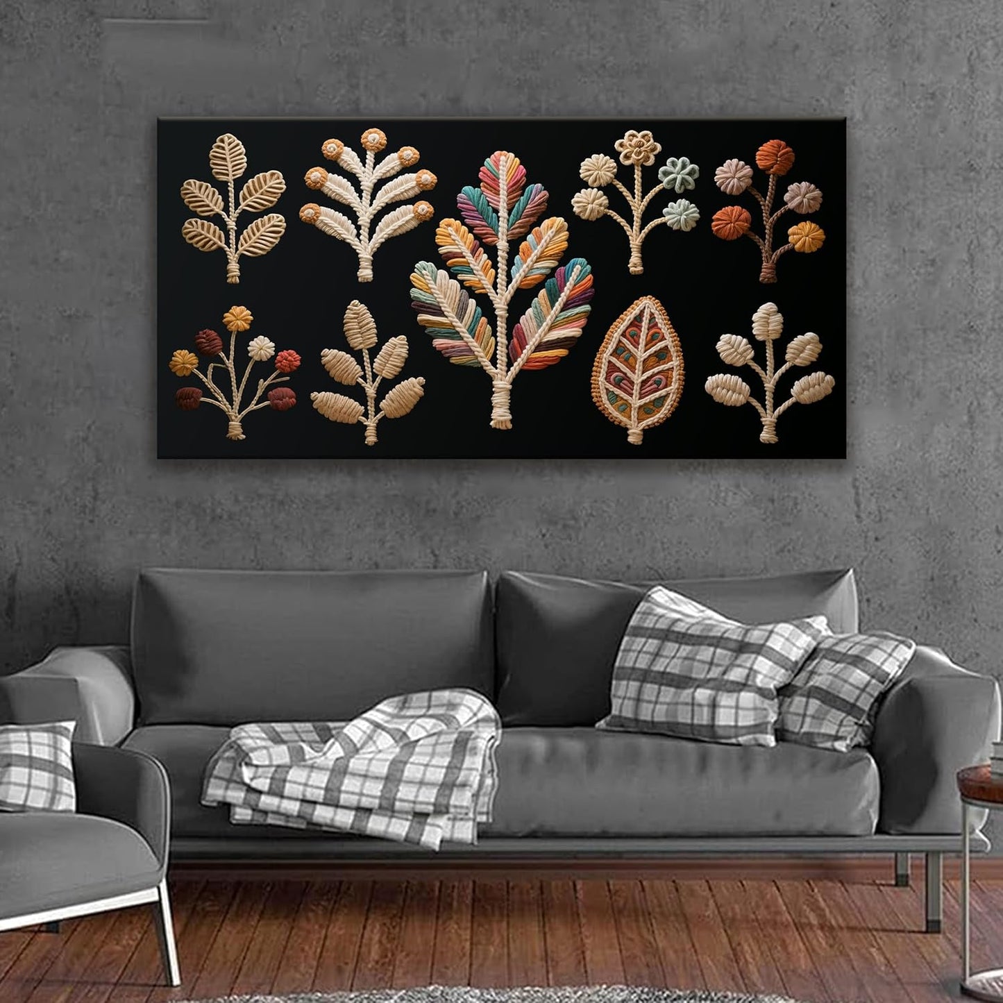 Tsomzxng Large Boho Wall Art For Living Room Chic Home Black Wall Art Modern Multicolor Print Paintings Canvas Wall Art Decor Picture For Bedroom Apartment Kitchen Ready To Hang 29" X 58"
