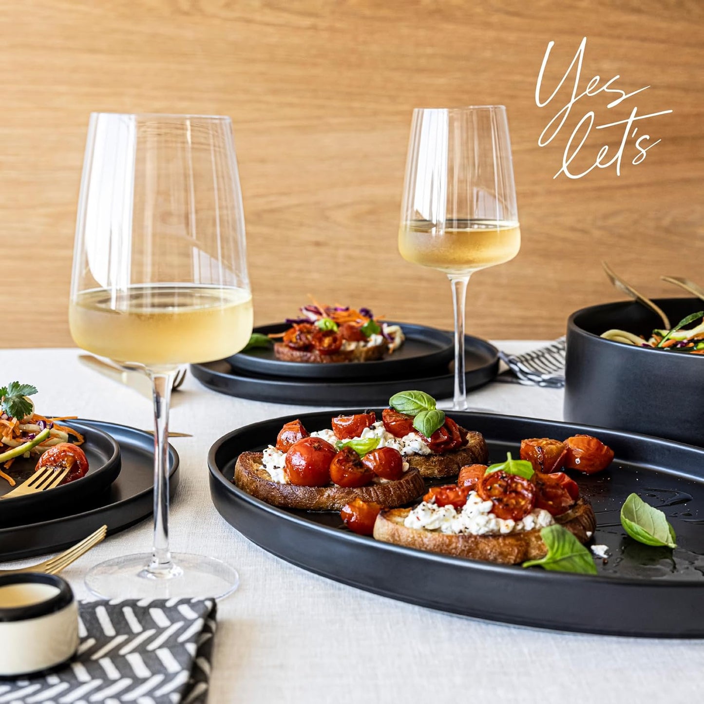 over&back 12oz Modern Glassware - Set of 4 Contemporary Stem Drinking Glasses for Parties, Get-togethers, and More - Mouth-Blown - Wine Cups for Kitchen and Dining Room - Clear