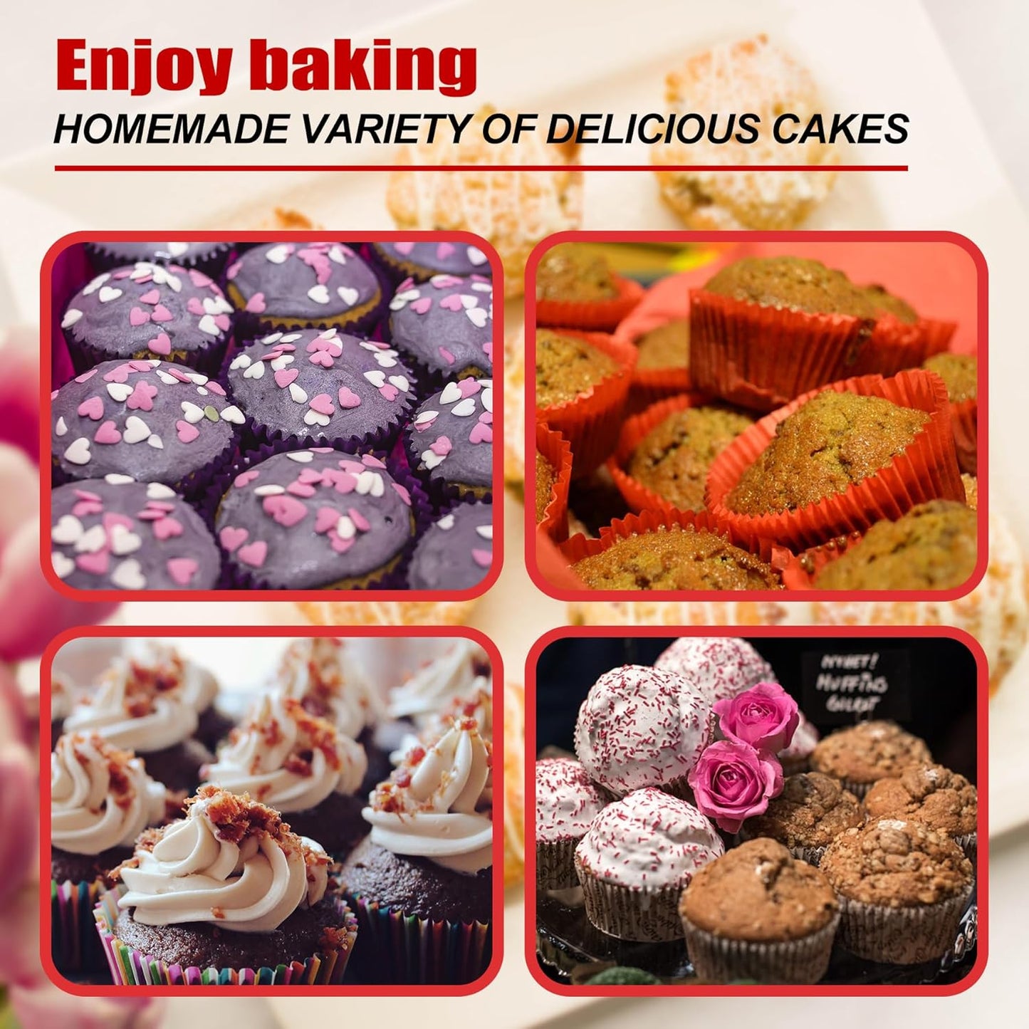 12 Cup Regular Silicone Cupcake Pan - Non Stick, Thickened