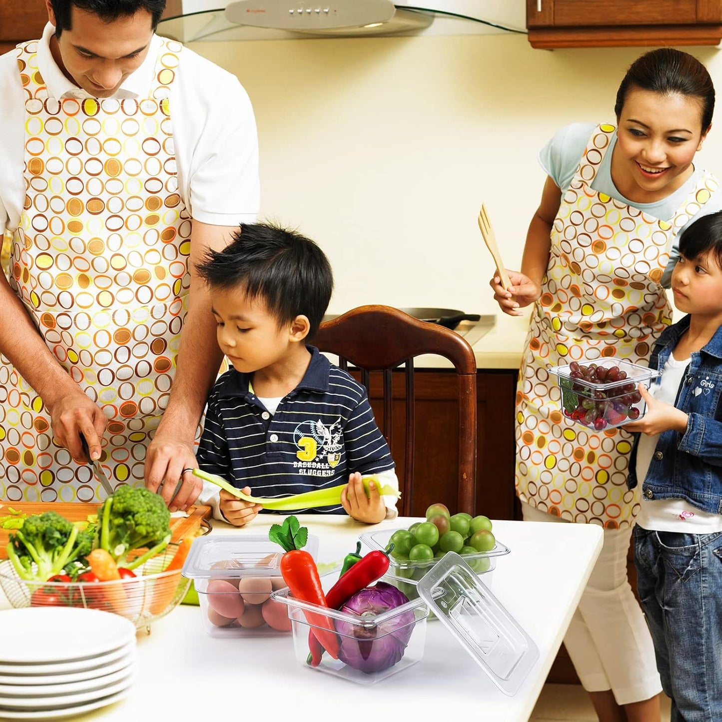Sieral 10 Pcs 1/6 Size Food Containers with Lids - Clear Stackable Meal Prep Bins for Fridge Organization,Kitchen Storage,Bento,Baby Food,Microwave Safe (4 Inch,1.5 Quart)