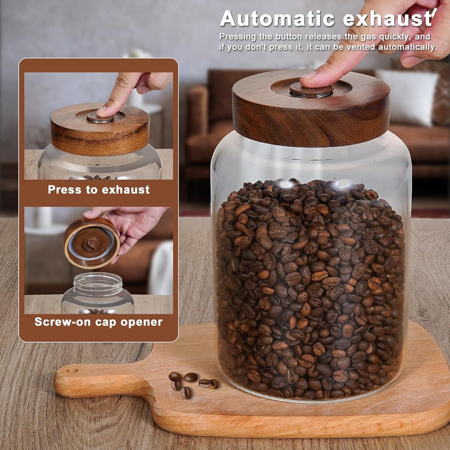 Glass Spice Jars Seasoning Containers Small Glass Jars with Lids Airtight Food Storage Canister for Kitchen Pantry Sugar Tea Coffee Bean Nuts Cookies Herbs Salt (60oz(1800ml)*2 pack)