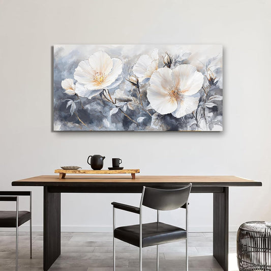Canvas Wall Art Decor Black and White Wall Art Decorations Vintage Flower Wall Art Prints Wall Art Pictures for Living Room Canvas Art Wall Decor Artwork for Walls Bedroom Office Decor 20" X 40"