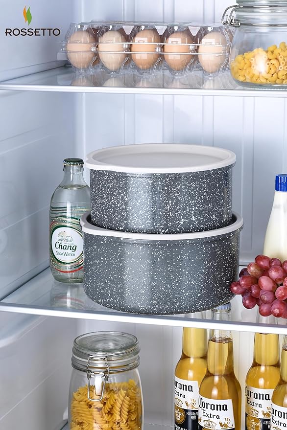 ROSSETTO 16pcs Aluminium Nonstick Pots and Pans Set from France with detachable Handle, Stackable, Ceramic RV Kitchen Cookware Sets Removable Handle, PFOA and PTFE Free, Oven Safe, Induction