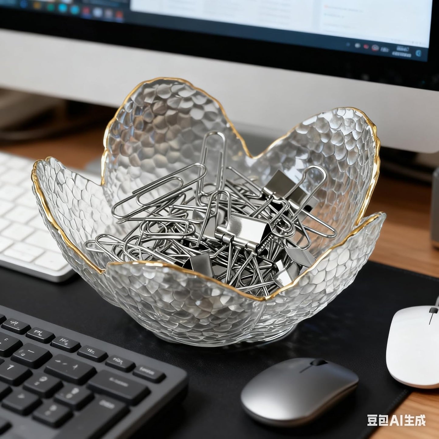 Clear Flower Jewelry Dish Tray Glass Ring Dish Jewlery Tray Cute Bathroom Trinket Dish Jewely Bowl Nightstand Decor Jewerly Plate Ring Holder Christmas Friendship Birthday Gifts for Women