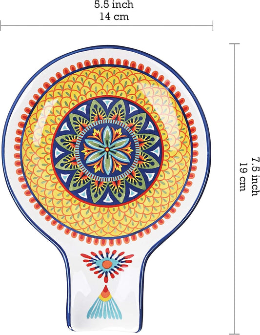 Bico Havana Spoon Rest for Stove Top, Ceramic Spoon Holder for Kitchen Counter, Easy to Clean Coffee Spoon Rest Dishwasher Safe, Kitchen Cooking Utensil Rest for Ladles Spatula