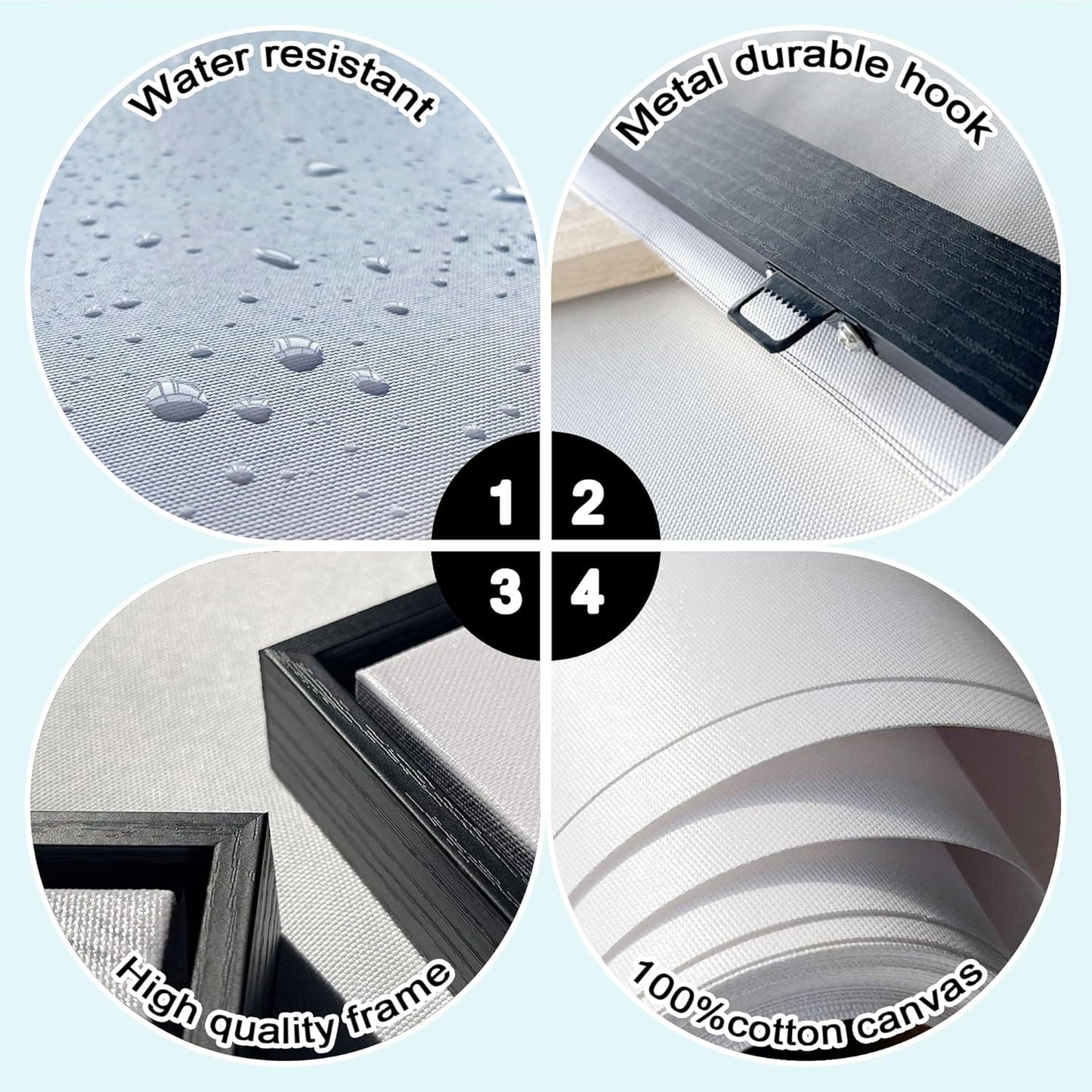 YDYSUNE Village Coastal Wall Art for Living Room - Retro Beach Fenced House Canvas Wall Decor for Home Artwork Painting Print for Bedroom Decoration Kitchen Office Hang a Picture Framed 20x40 Inches