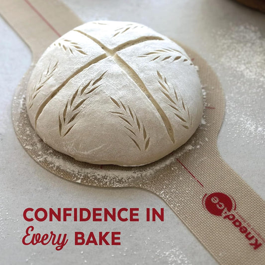 KneadAce Silicone Bread Sling Set Of 2 x Round with Long Handles, Nonstick&Reusable Easy-Lift Baking Mat Easy Clean Dutch Oven Liners, Sourdough Baking Supplies, Ideal As Gift For Bakers