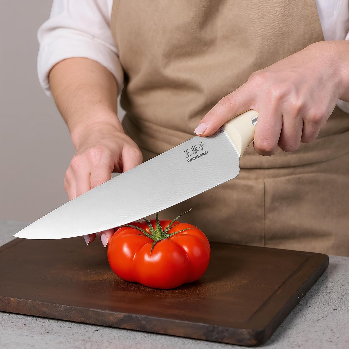 Newly Updated Sharp Chef Knife Set,High Carbon Stainless Steel Forged,Kitchen Knife Set Ergonomic Handle,Hundreds of Years of Masterful Craftsmanship(15PCS,Ivory)