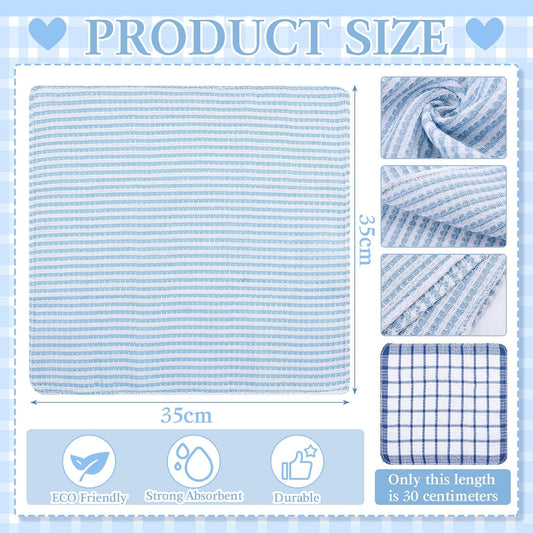 Patelai 12 Pcs Kitchen Dish Cloths for Washing Dishes Cleaning Cloth Absorbent Dish Rags Drying Cleaning Towels for Scrubbing Wipe Glass Home and Kitchen(Blue,13.8'' X 13.8'')