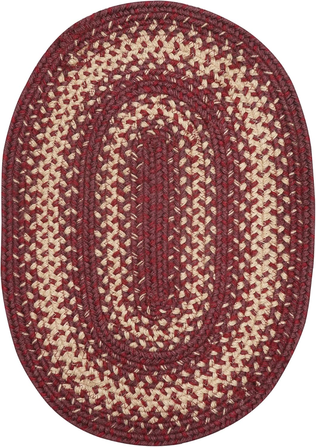 Autumn Maple Jute Oval Placemats Set of 6-13x19, Burgundy & Tan - Vibrant Colors, Durable, Easy to Clean and Protects Furniture