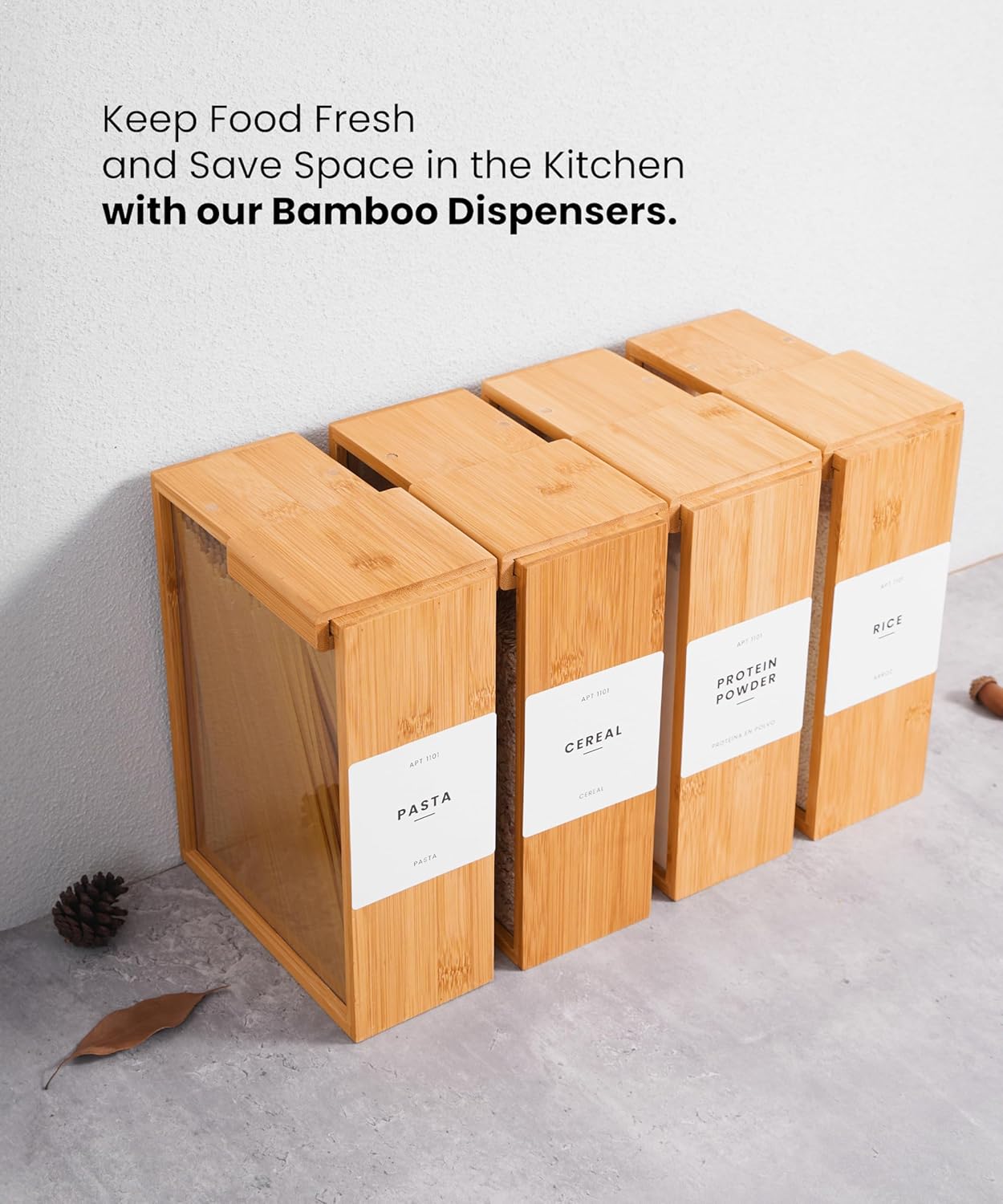 APT 1101 Food Dispenser 2L | Kitchen Organizers and Storage | Food Containers & Cereal Dispenser for Pantry Organization And Storage Container | Cereal, Rice, Flour, Snack (Glass, 2)