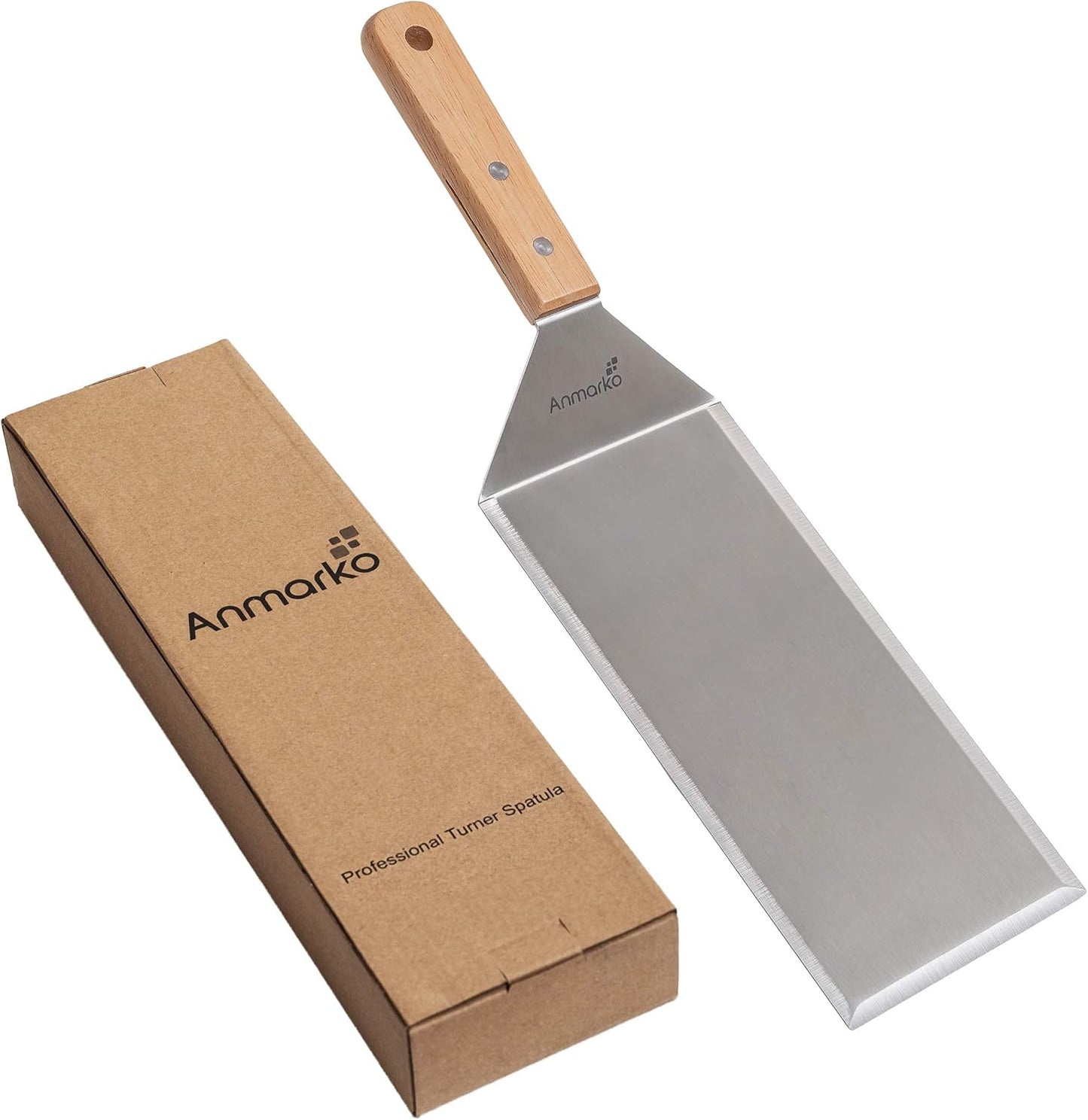 Stainless Steel Metal Griddle 4 x 8 inch Spatula - Spatula Hamburger Turner Scraper - Pancake Flipper - Great for BBQ Grill and Flat Top Griddle - Commercial Grade