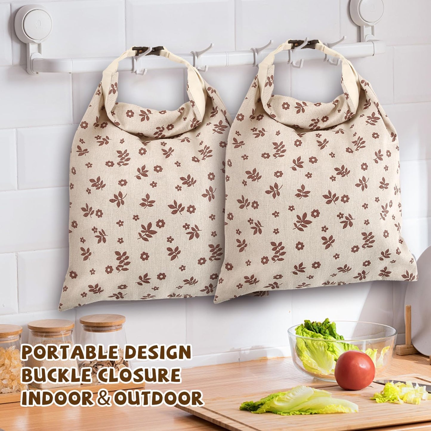 Sourdough Bread Bags, Reusable Organic Linen Beeswax Bread Bag 17 x 13 Inches, Keep Freshand and Upgrade Large Sourdough Loaf Bag, Coffee Leaf Print Design Storage Bag for Gift