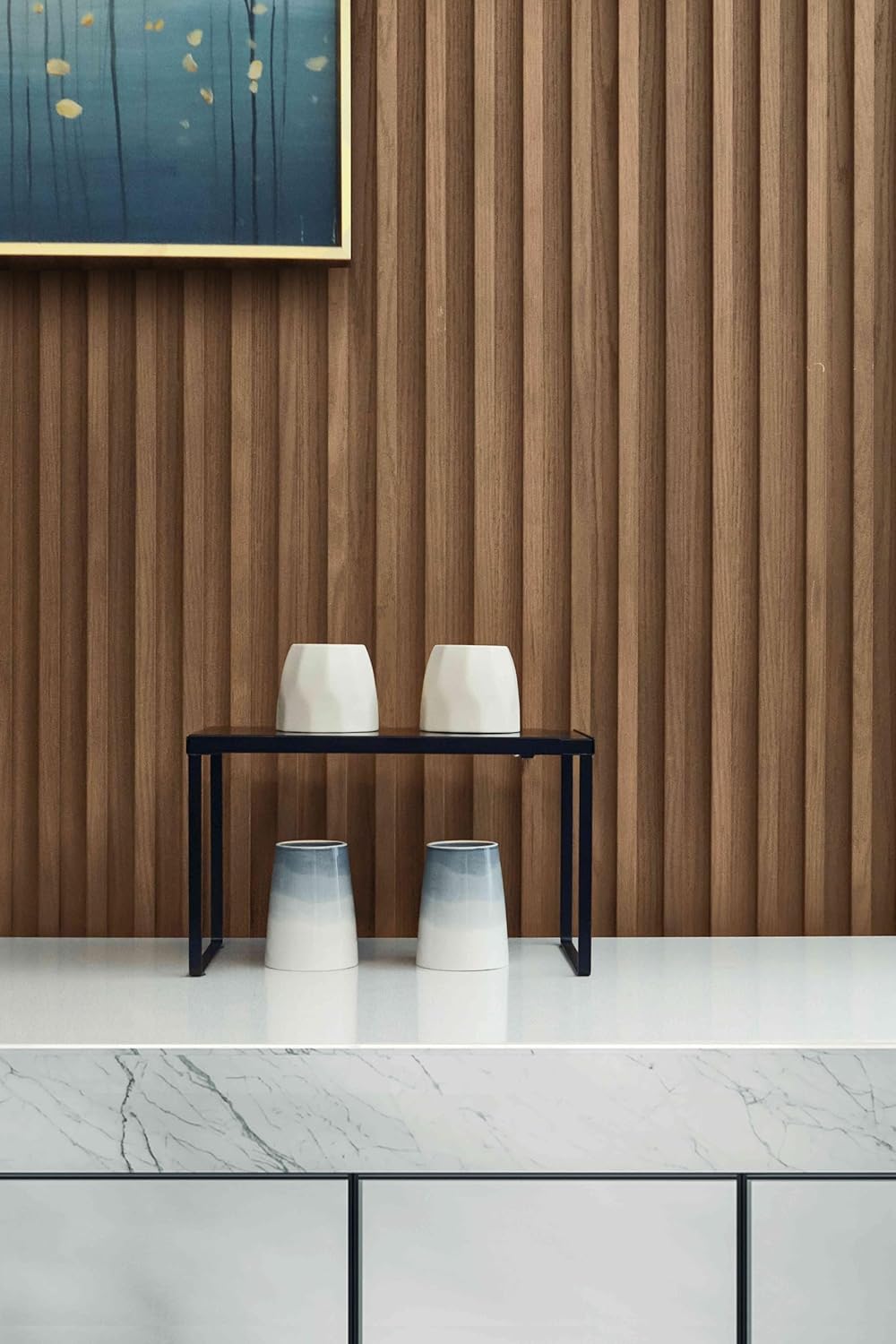 Nxconsu Cabinet Shelf Expandable Organizer Riser Rack for Kitchen Pantry Cupboard Under Sink Countertop Home Organization Extra Storage Space Saver Heavy Duty Metal Edgeless Design Black Extra Large