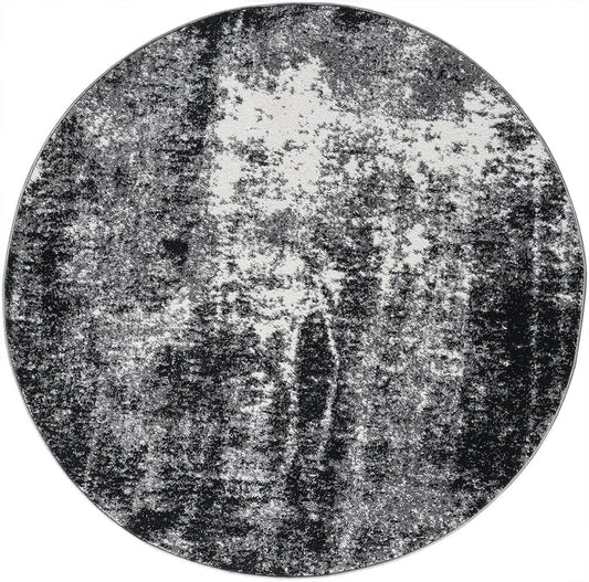 Keen Home Design Area Rugs - 10ft Round Non-Shedding, Abstract Rugs for Kitchen, Living Room, Bedroom, Dining Room, Entryway - Size: 10' Round, Abstract Black