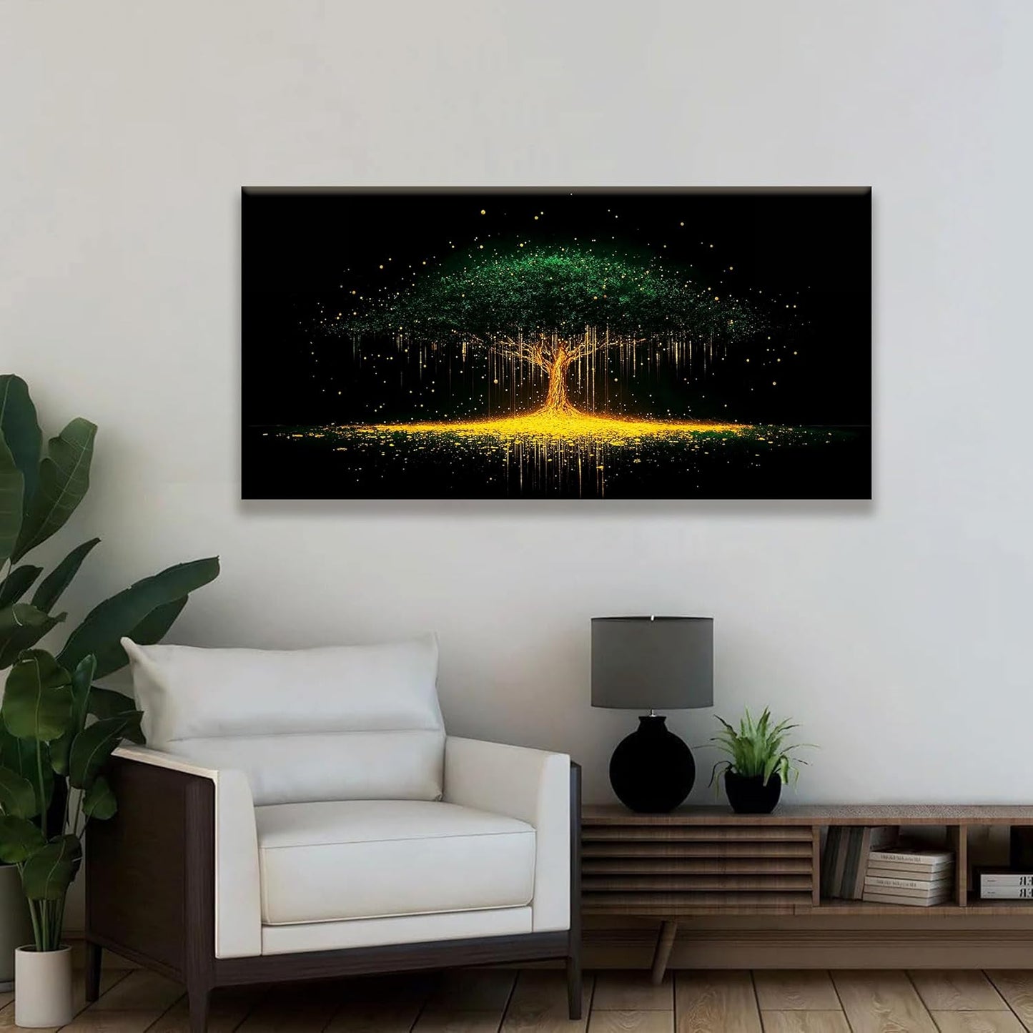 Tsomzxng Black Abstract Wall Art For Living Room Canvas Art Wall Decor Print Modern Gold Tree Wall Art Landscape Painting Picture For Bedroom Office Apartment Hotel Home Decoration 24 X 48 In